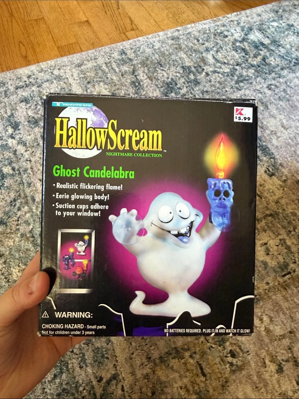 Vintage 1997 Trendmasters HallowScream Ghost Candlelabra Halloween Decoration